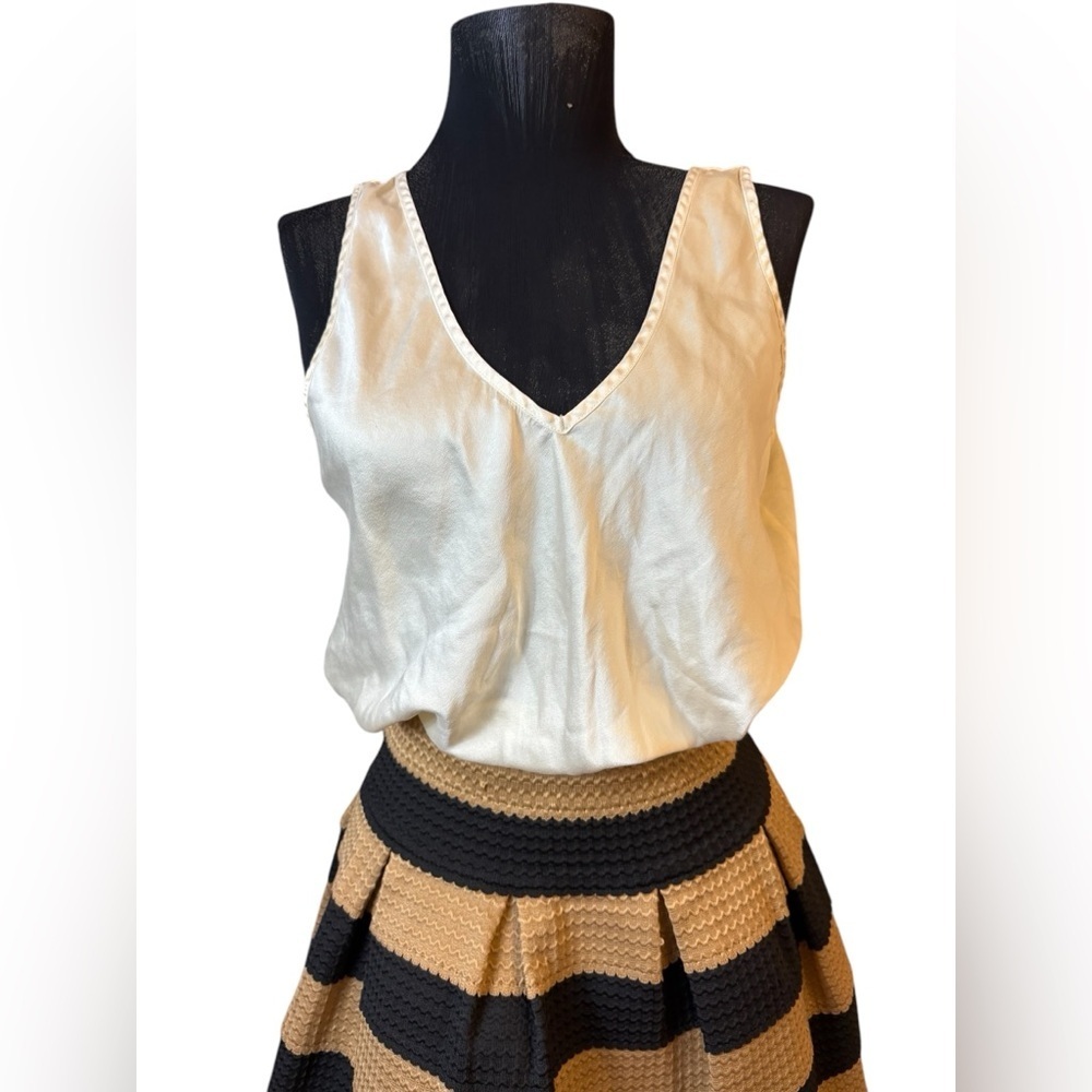 Neslay Designer Stylish Black and Tan Striped Skirt - Picture 3 of 16